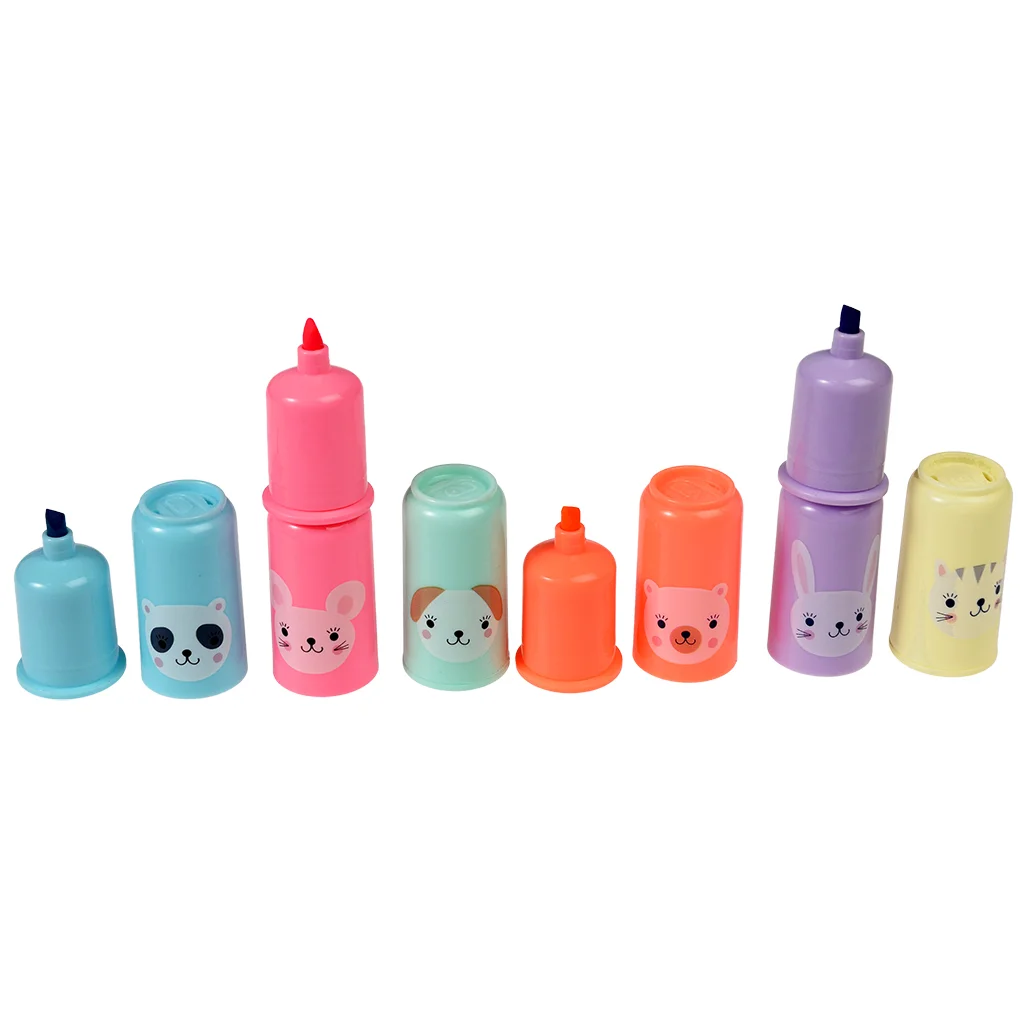 mini animal highlighters (pack of 6)