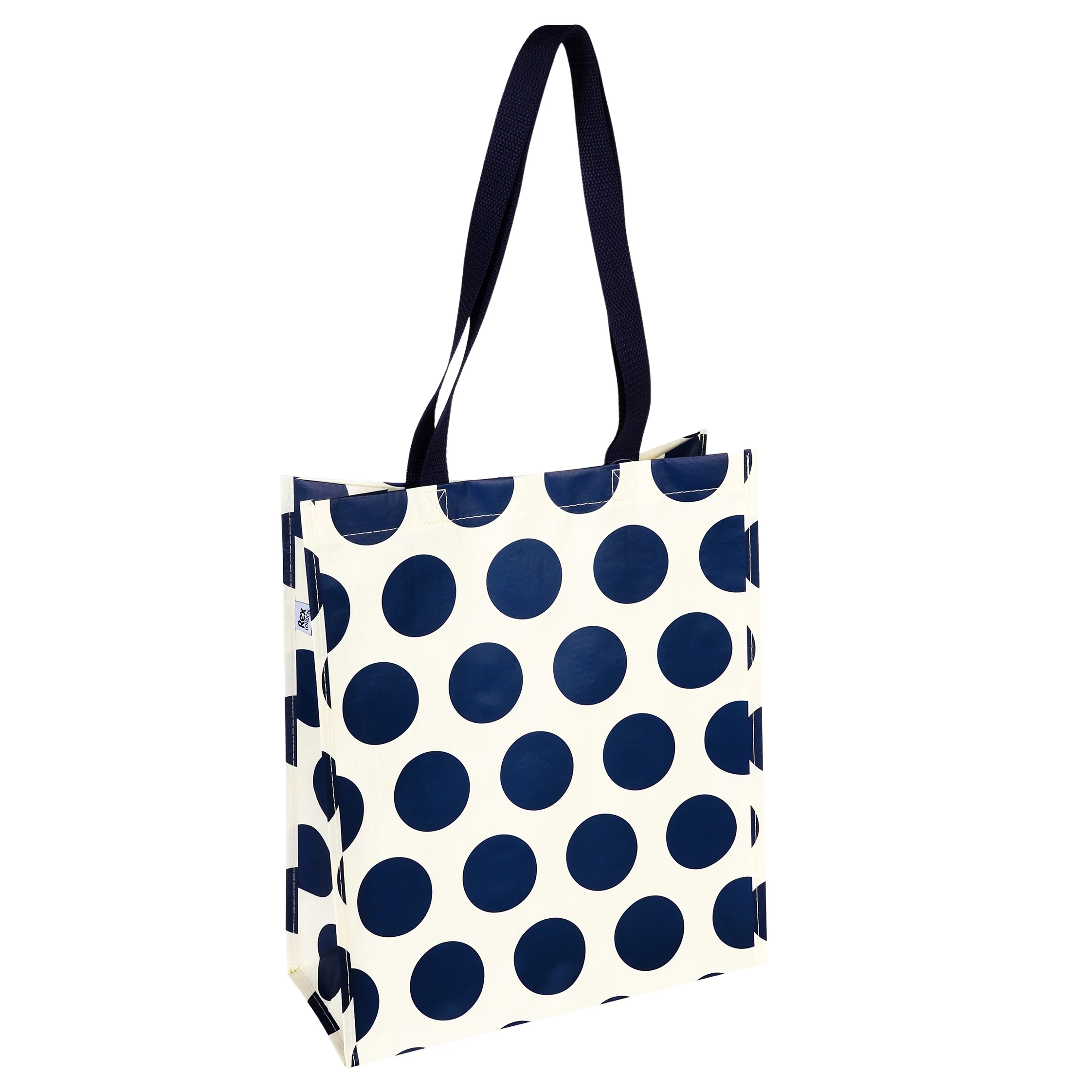 bolso de compras spotlight azul marino y blanco