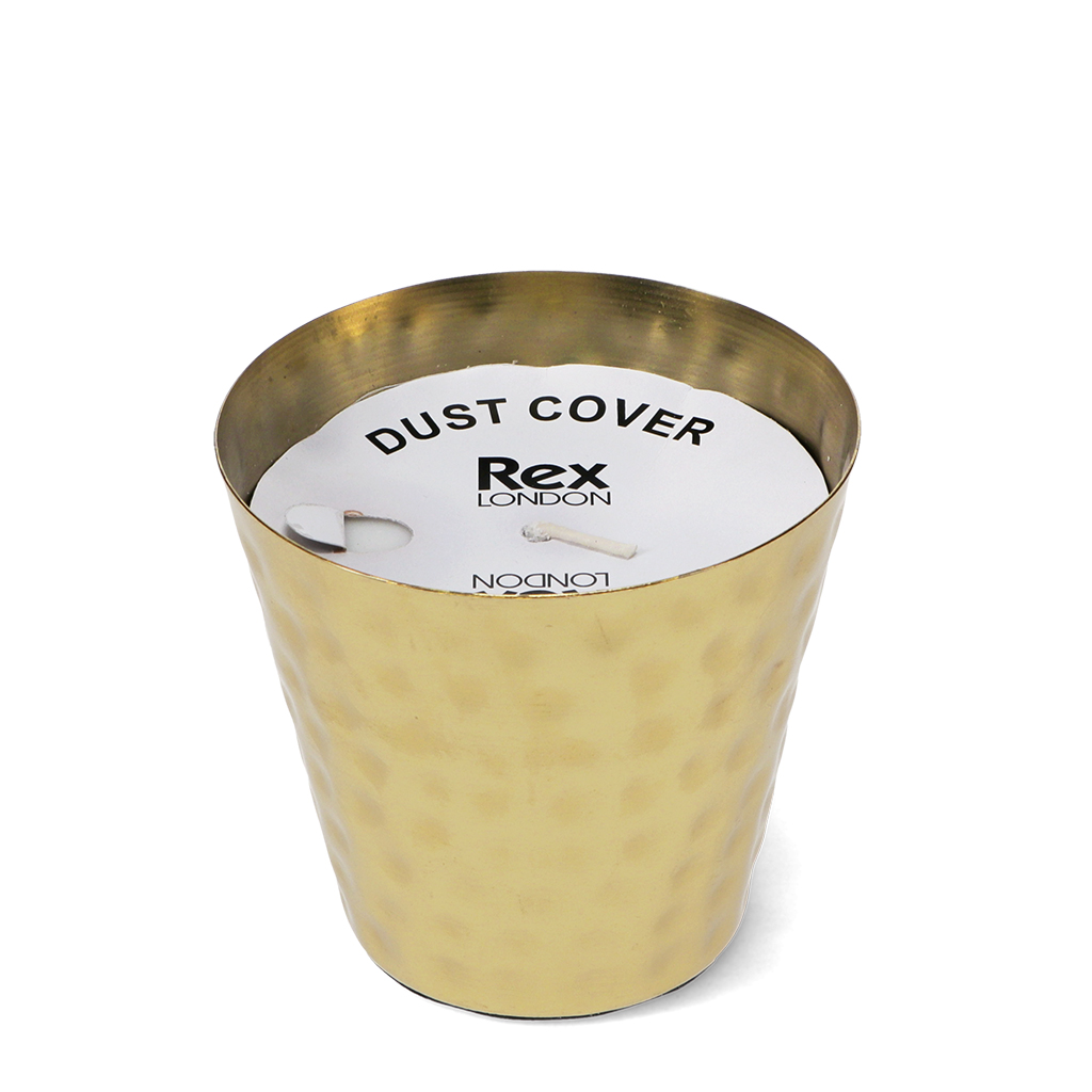 scented candle - gold tone hammered metal