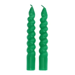 bougies torsadées (pack de 2) - vert foncé