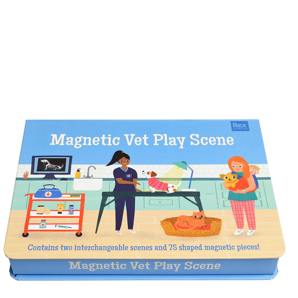 magnetic vet play scene set (75 pieces)