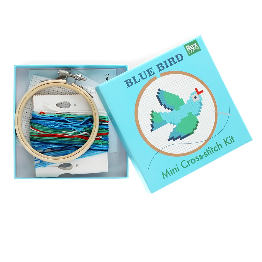 mini cross-stitch kit - blue bird