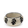 round ceramic tealight holder - black botanical