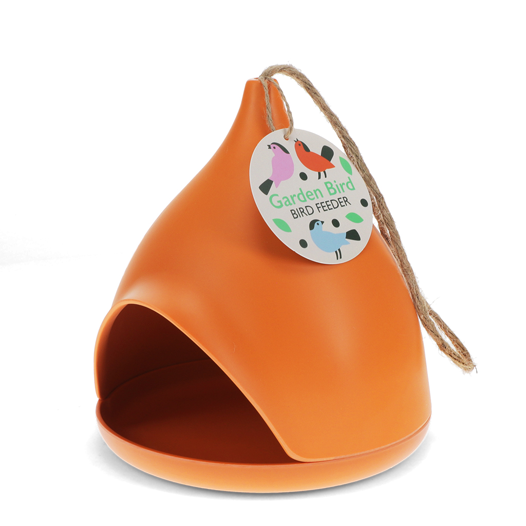 bamboo fibre bird feeder - orange