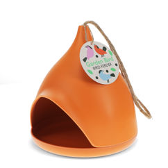 bamboo fibre bird feeder - orange
