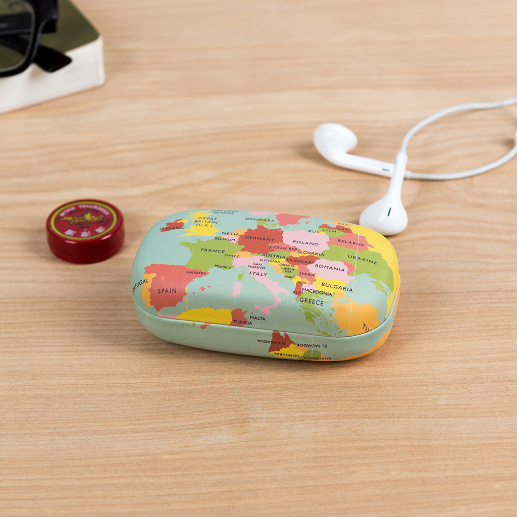 mini travel case - world map