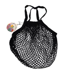 organic cotton net bag - black