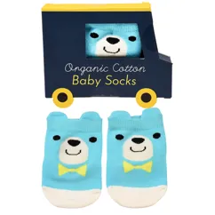 pair of baby socks - blue bear pair of baby socks - blue bear