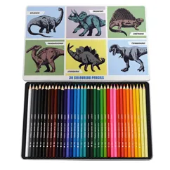 36 colouring pencils in a tin - prehistoric land 36 colouring pencils in a tin - prehistoric land