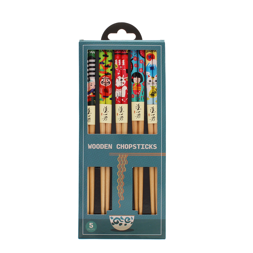 wooden chopsticks (pack of 5 pairs) - japanese heritage