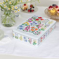 rectangular biscuit tin - wild flowers
