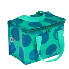 insulated lunch bag - blue on turquoise spotlight