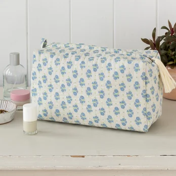 quilted wash bag - cornflower quilted wash bag - cornflower