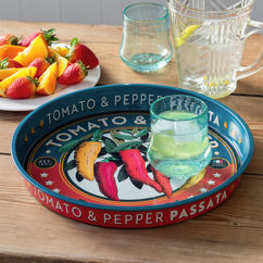 round metal serving tray - passata