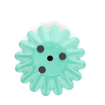 emaille-kerzenhalter mit gewölbtem tropfschutz in blumenform - aqua