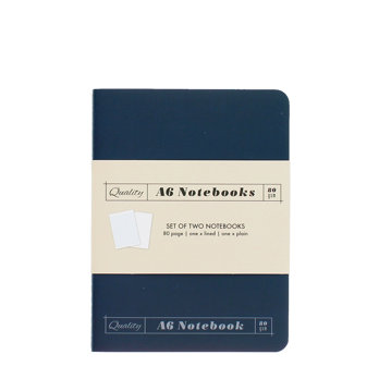 carnets a6 (lot de 2) - orange & bleu