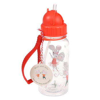 children's water bottle with straw 500ml - mouse ballet