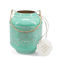 teelichthalter aus emaille - aqua