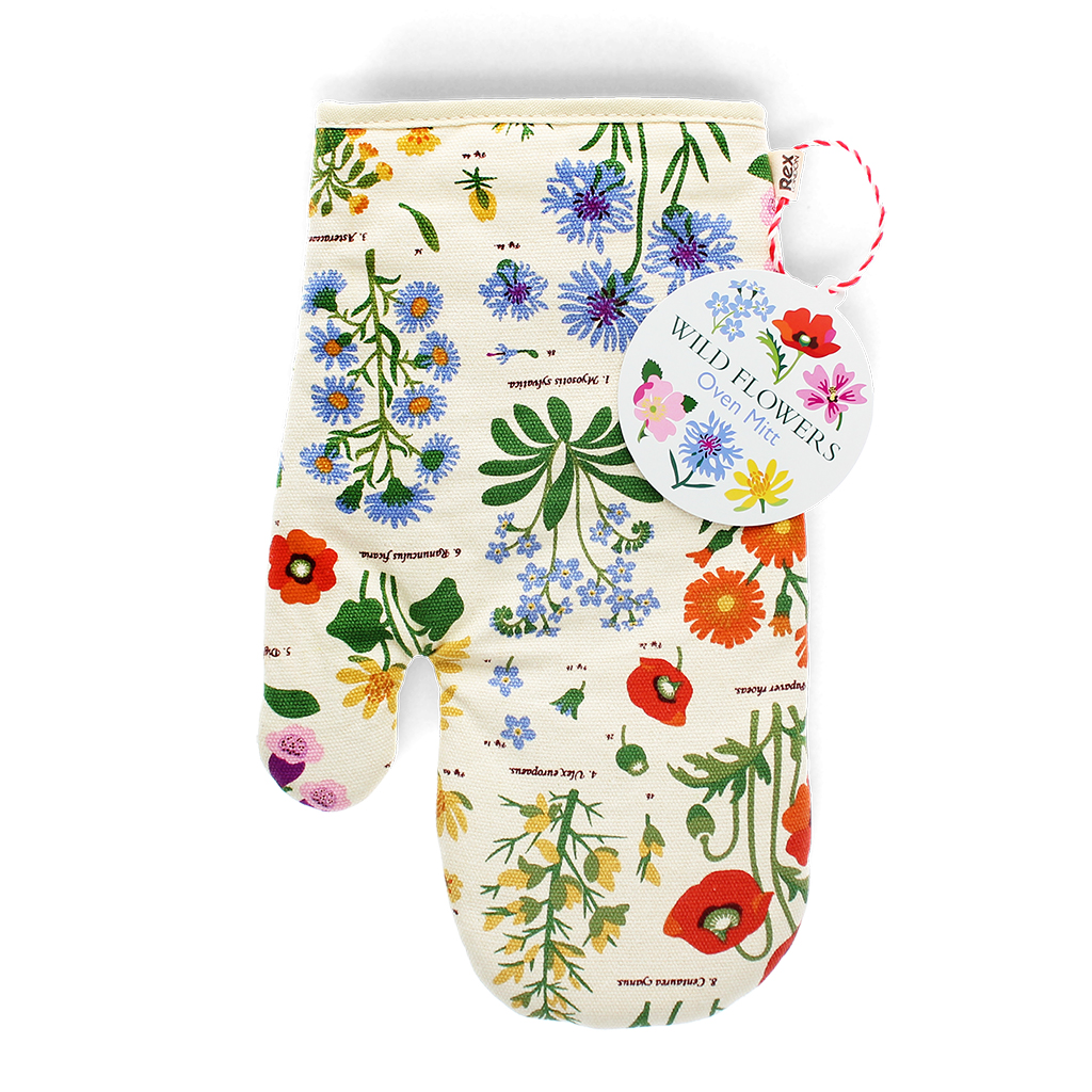 single oven mitt - wild flowers