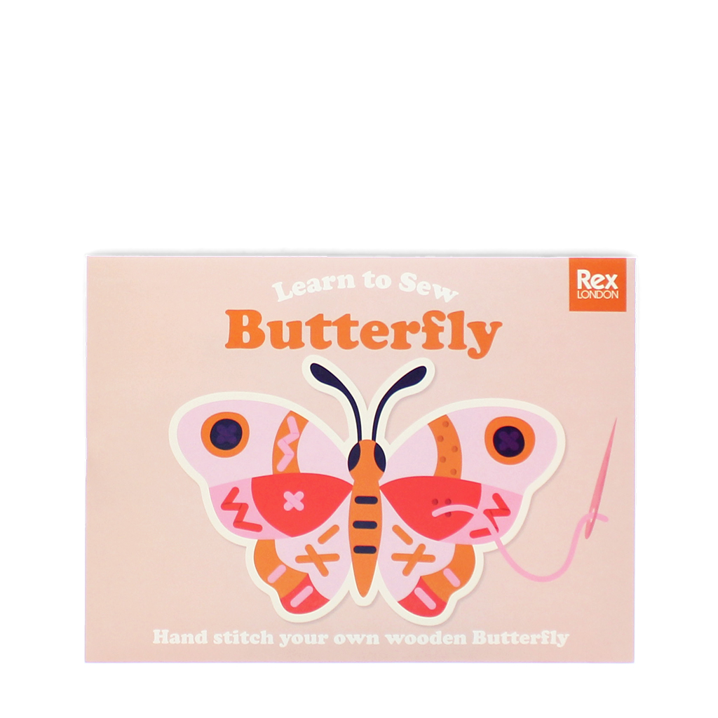 learn to sew wooden hand-stitch set - butterfly