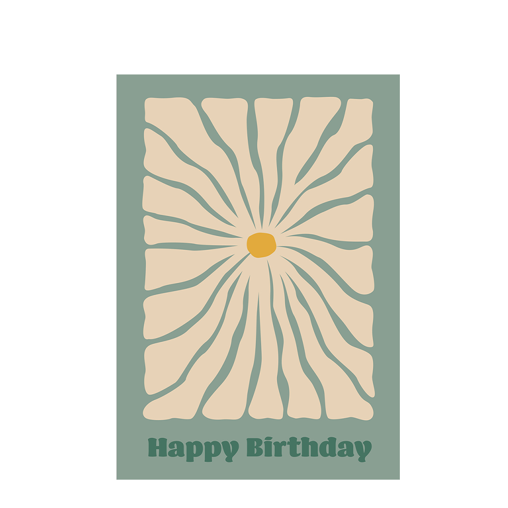 carte d'anniversaire flower power