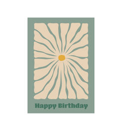 carte d'anniversaire flower power