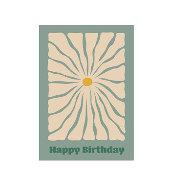 birthday card - flower power
