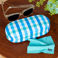 étui à lunettes de soleil et chiffon de nettoyage - blue gingham