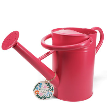 galvanised steel watering can 4.5l - vibrant pink