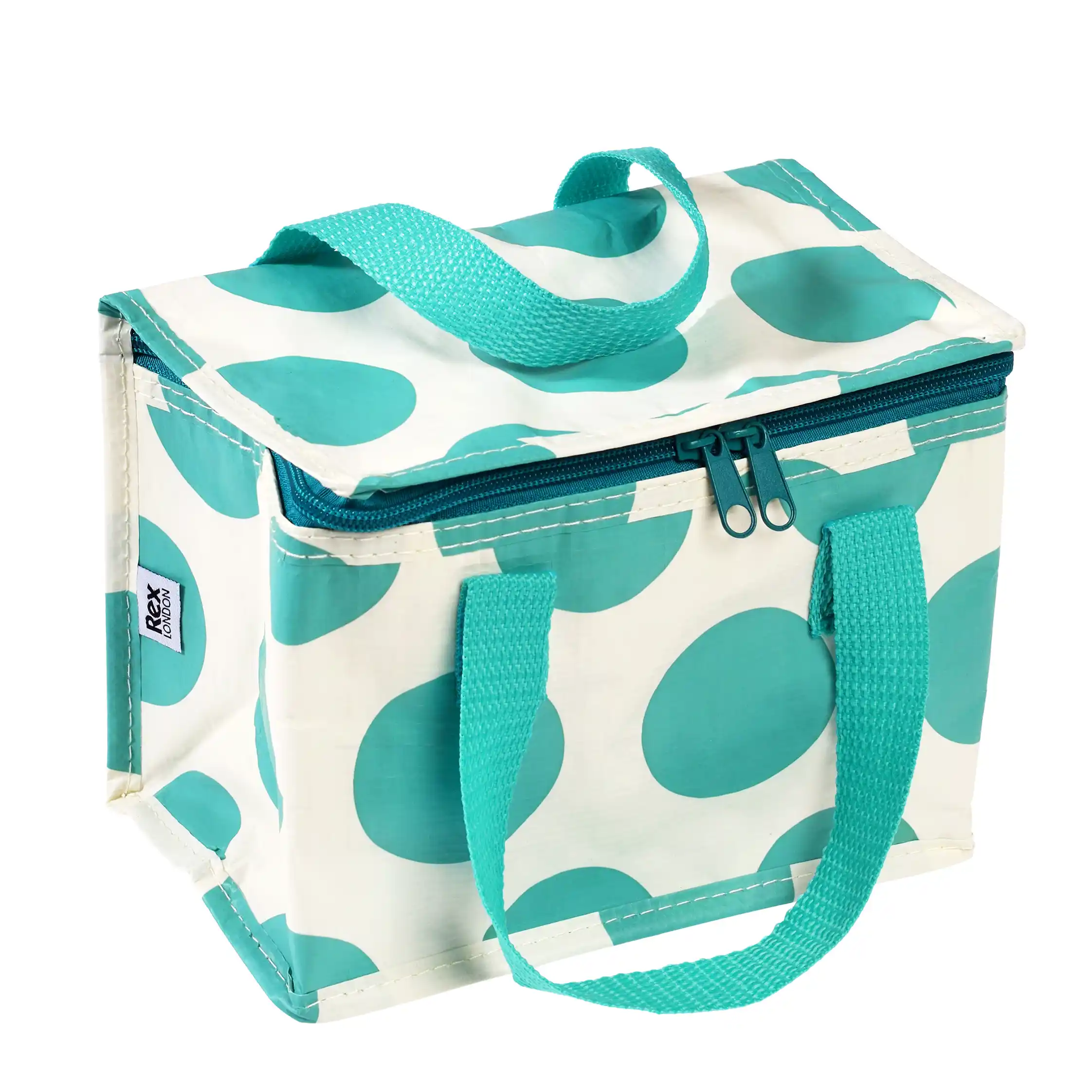 sac à lunch turquoise sur blanc spotlight