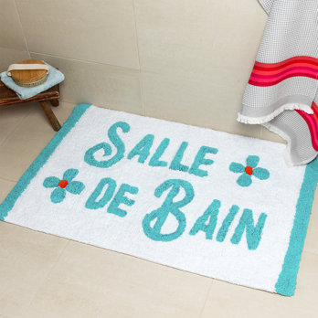 tapis de bain en coton tufté - salle de bain