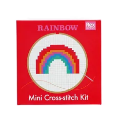 mini kit punto de cruz - arcoíris