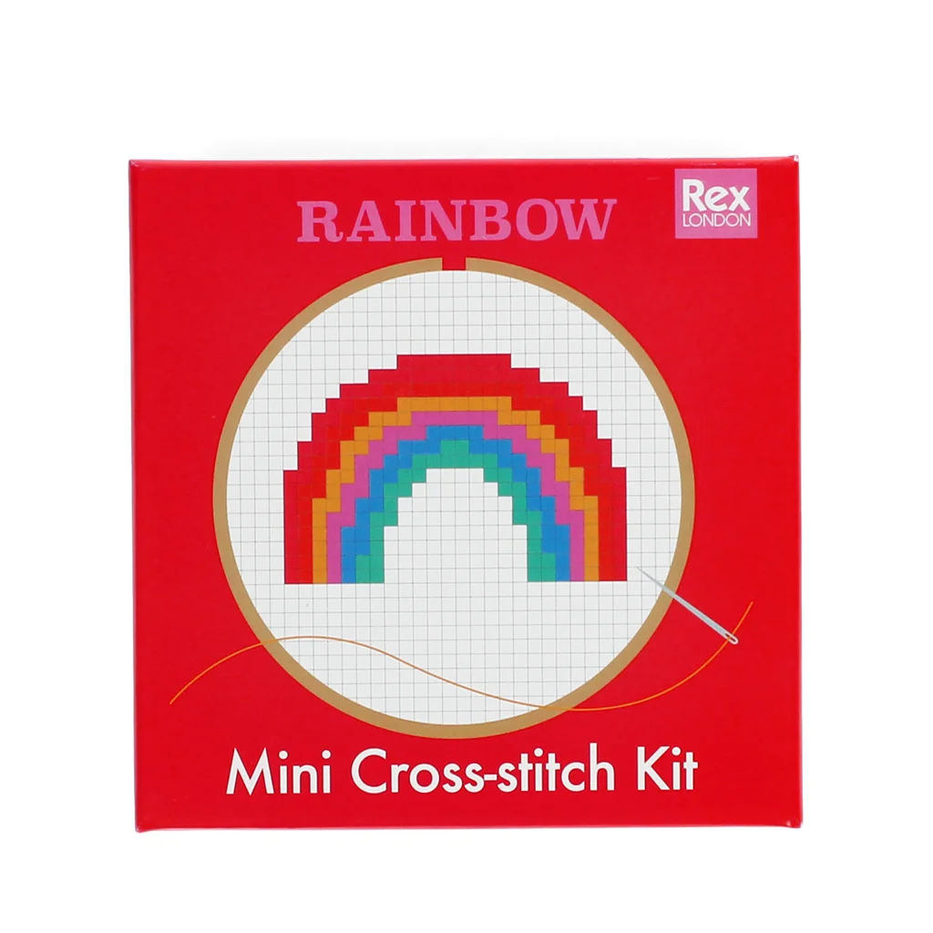 mini cross-stitch kit - rainbow