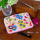 handcrafted beaded makeup bag - flowers
