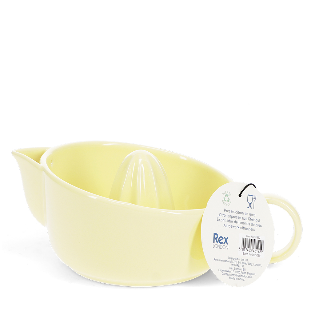 zitronenpresse aus keramik - gelb