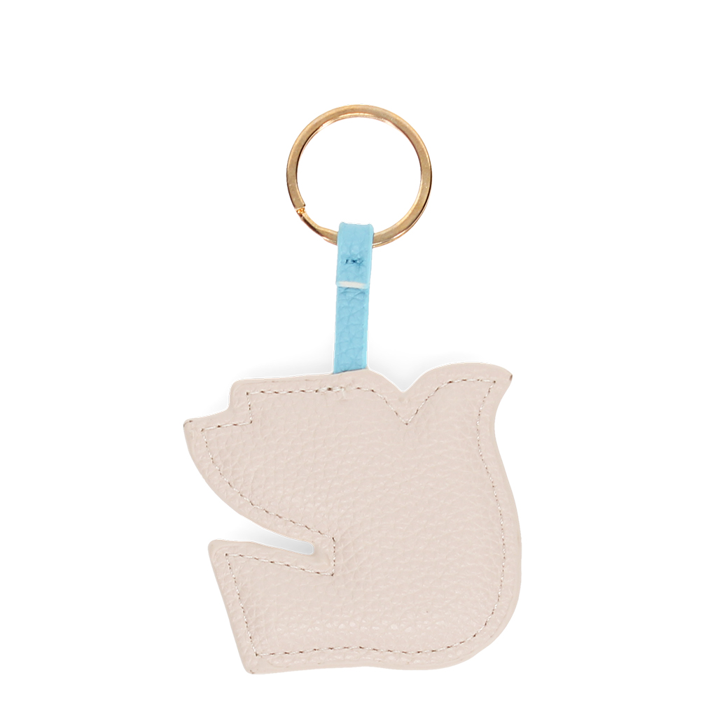 faux leather keyring - bird