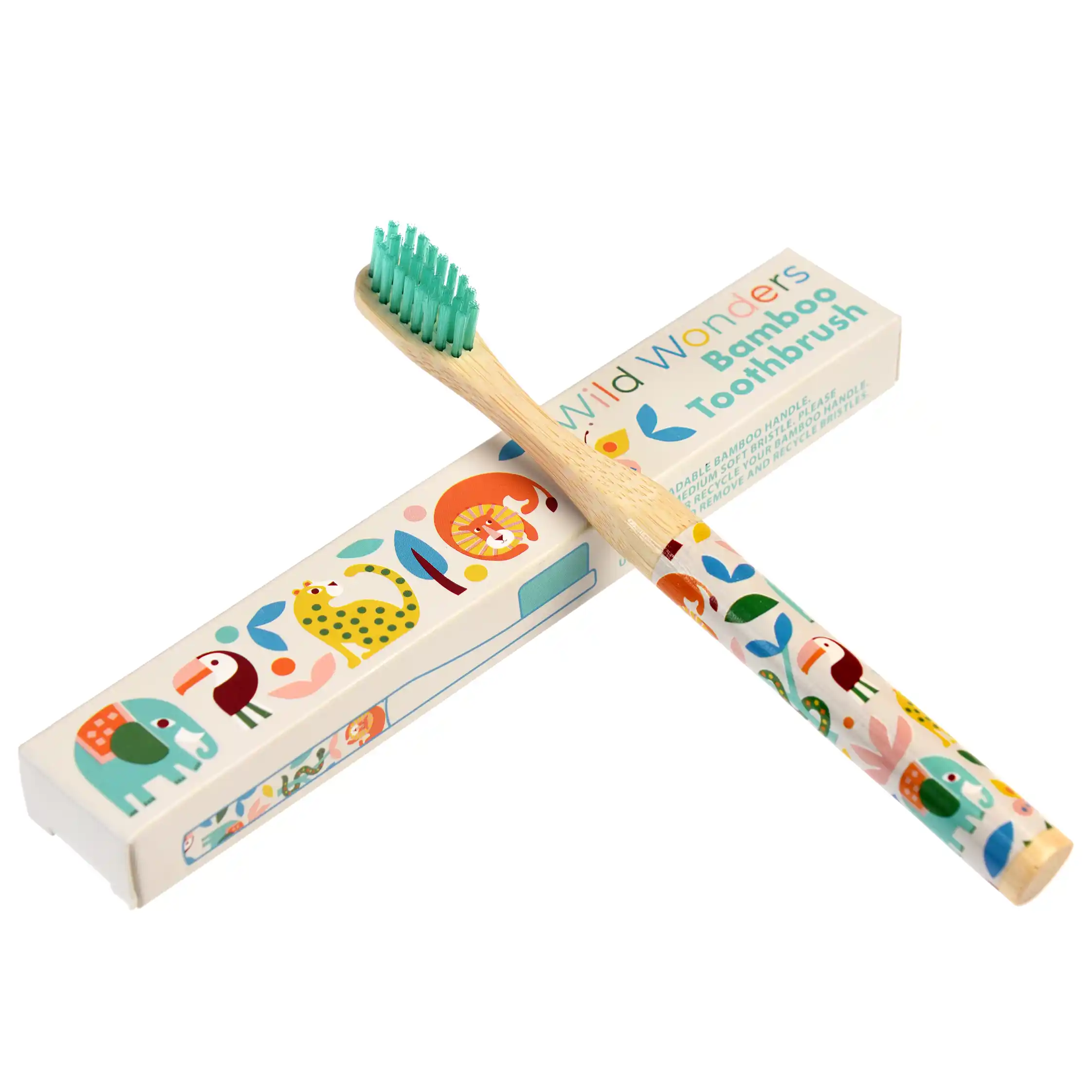 children's bamboo toothbrush - wild wonders
