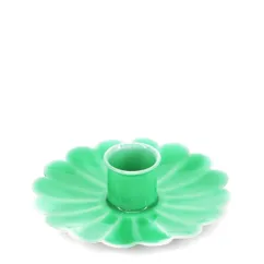 enamel flat flower candle holder - green enamel flat flower candle holder - green