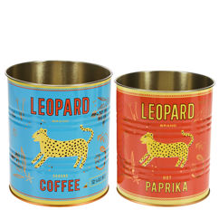 medium storage tins (set of 2) - leopard