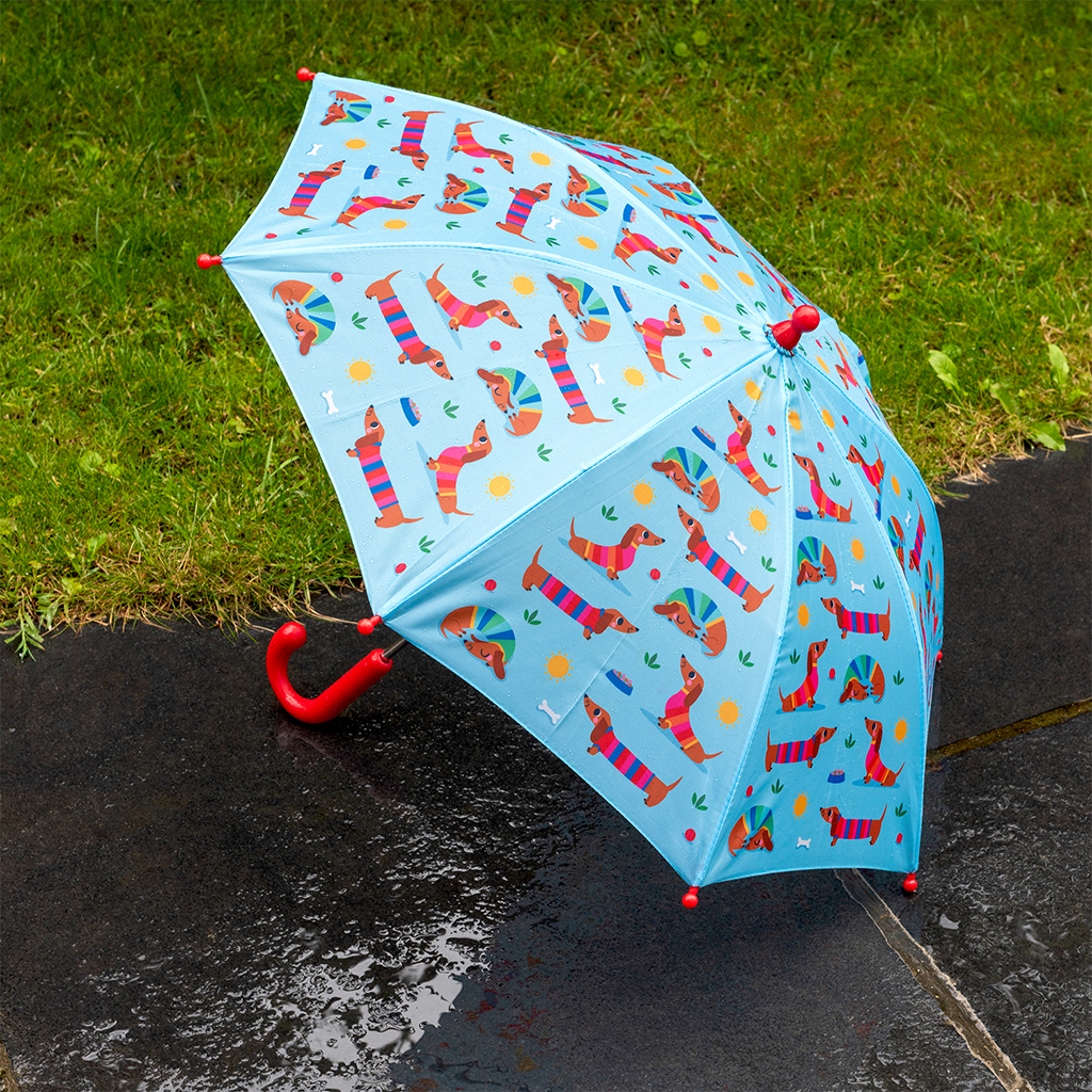 children's push-up umbrella - sunny sausage dog