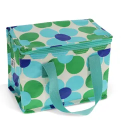 lunch bag - blue and green daisy