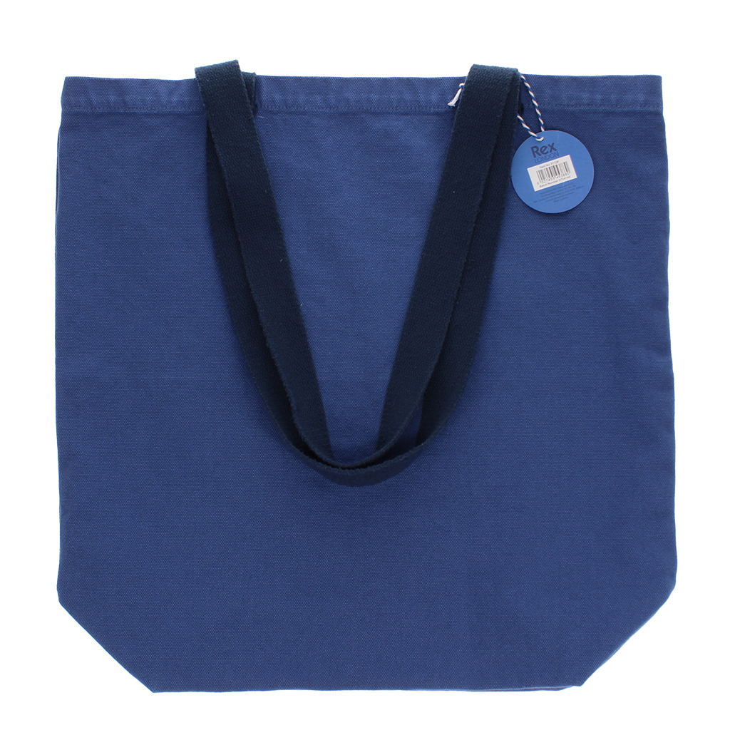 two-tone cotton tote bag - indigo blue