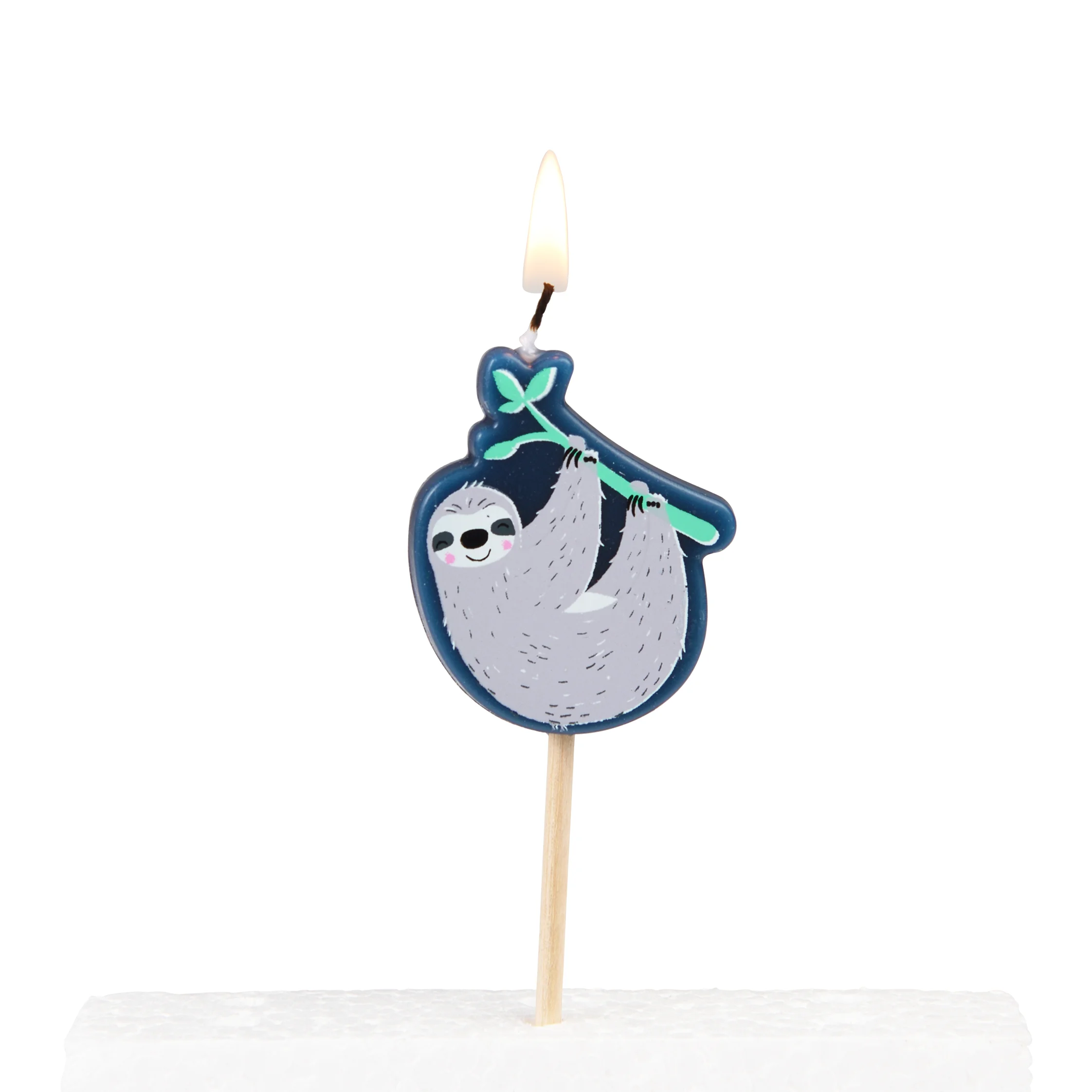 party cake candles (set of 6) - sydney the sloth