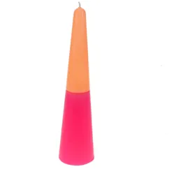 tall two-colour cone candle - pink-orange tall two-colour cone candle - pink-orange