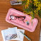 rectangular enamel trinket tray - pink