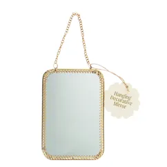 rectangular hanging mirror (15.5cm x 10.5cm) - gold tone rectangular hanging mirror (15.5cm x 10.5cm) - gold tone