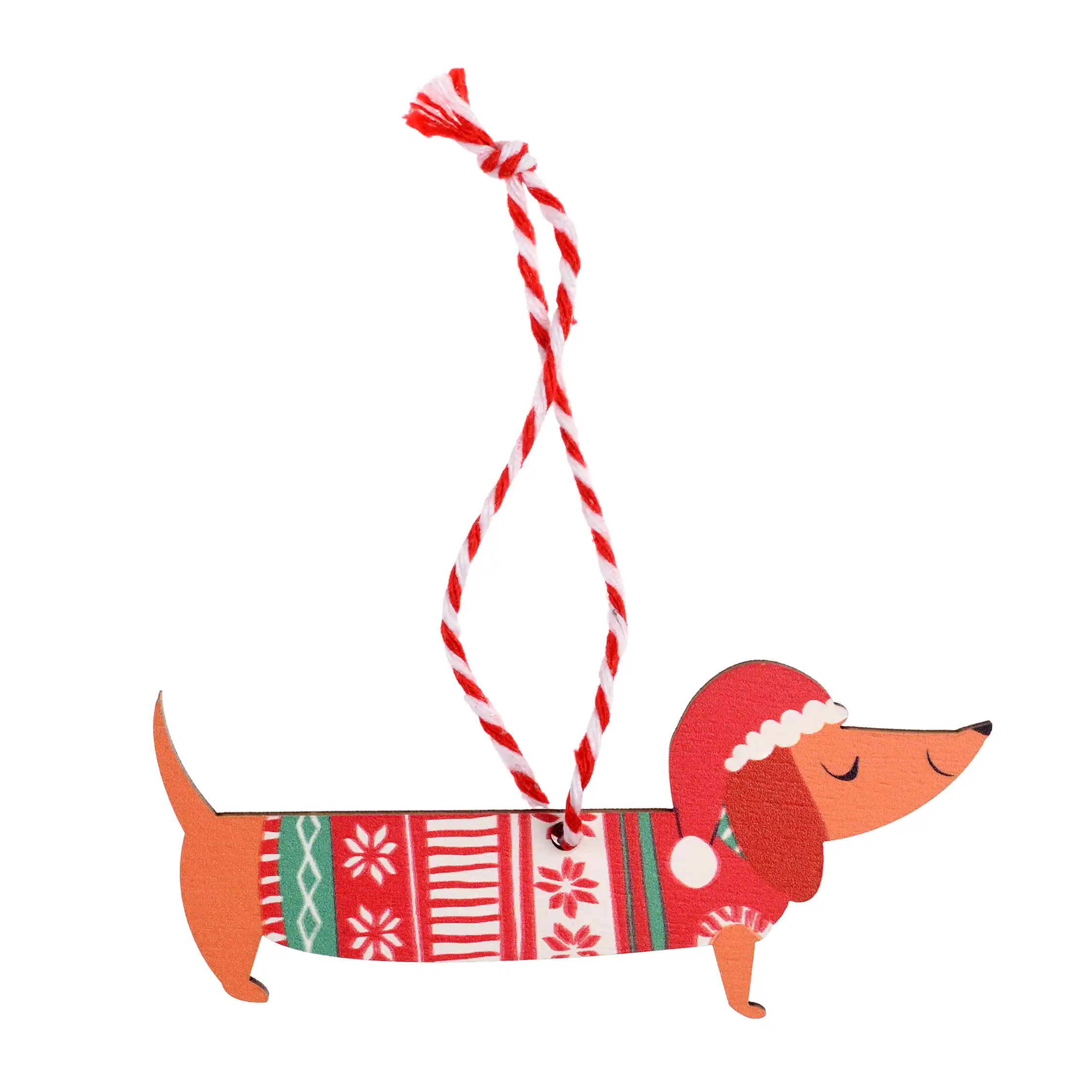 decoración navideña perro salchicha