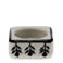 square ceramic tealight holder - black botanical