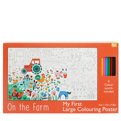großes ausmalposter mit buntstiften - on the farm