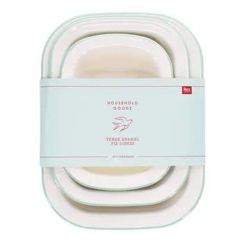 plats à tarte émaillés (lot de 3) - pistache plats à tarte émaillés (lot de 3) - pistache